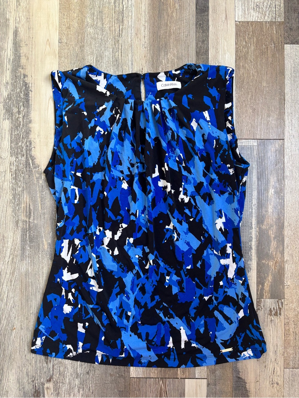 Calvin Klein Black & Blue Abstract Print Sleeveless Camisole